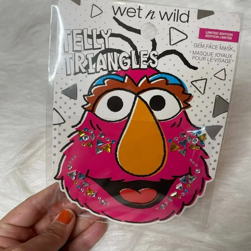 Sesame Street Makeup Bag & Telly Gem Face Mask Bundle NWT